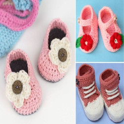 Baby Crochet Booties with Bow